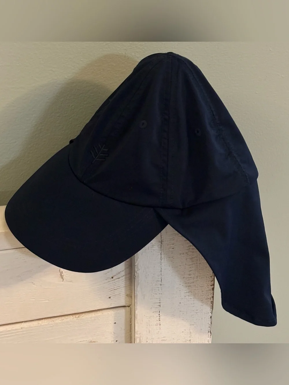 Coolibar Kids Surfs Up All Sport Hat Neck Drape Navy Blue S/M UPF 50+